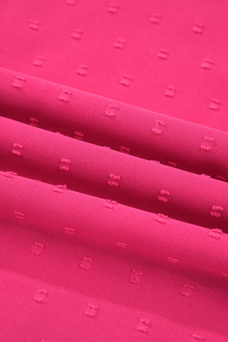 Sachet Pink Swiss Dot Smocked Frilled Neckline Plus Size Dress - Love Salve